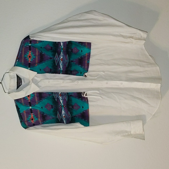 Panhandle Slim Tops - Vintage Panhandle Slim Women's Aztec Western Shirt